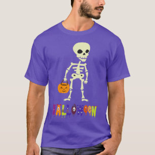 T-shirt Halloween Cool Skeleton Citrouille Tête de peur Éf