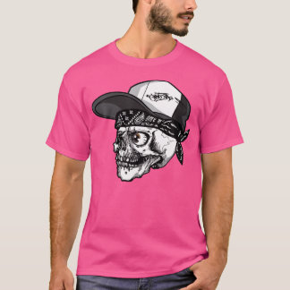 T-shirt Halloween Cool Skeleton Music Rapper Hip hop Skull