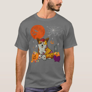 T-shirt Halloween Corgi Chien Effrayant Costume Zombie Can