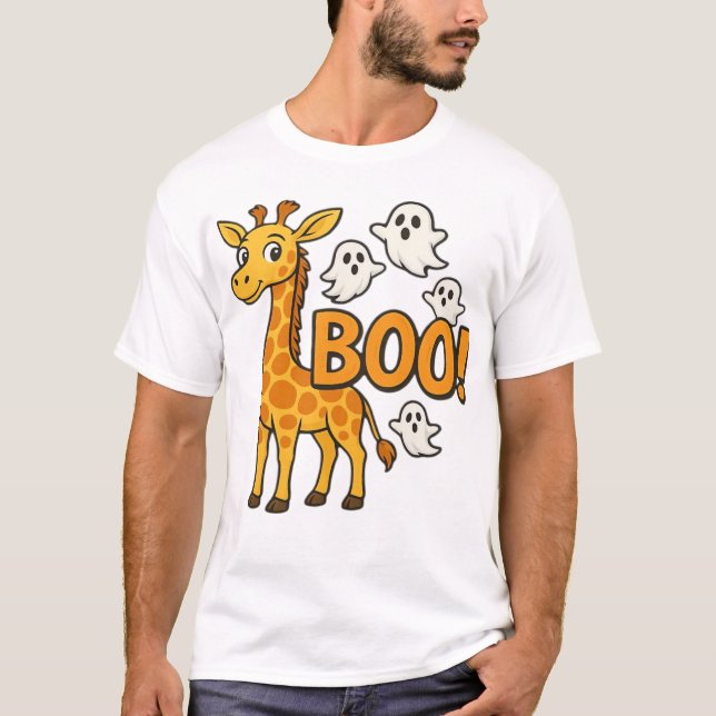 T-shirt Halloween Costume Boo Giraffe Spooky Season Oversi (Devant)