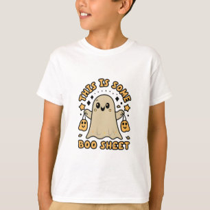 T-shirt Halloween Costume de fantôme Boo Voici une feuille