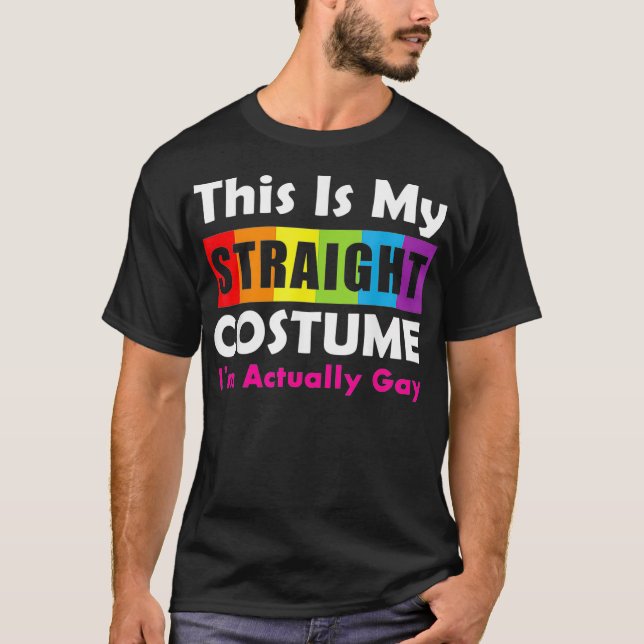 T-shirt Halloween Costume droit Je suis en fait gay LGBTQ  (Devant)