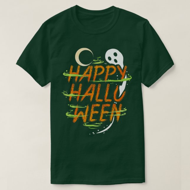 T-shirt Halloween Costume Esprit Fantôme Lune Souhaite Heu (Design devant)