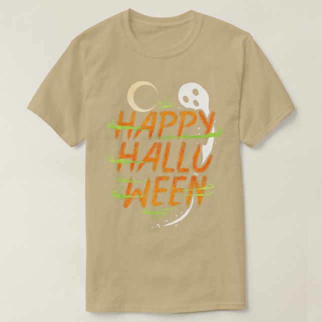 T-shirt Halloween Costume Esprit Fantôme Lune Souhaite Heu (Design devant)