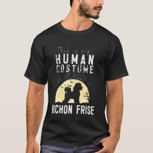T-shirt Halloween Costume humain Bichon Frise Moon Silhoue