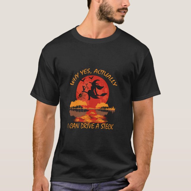 T-shirt Halloween Costume Witch Why Yes Actually (Devant)