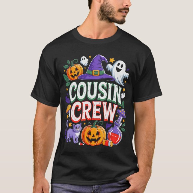 T-shirt Halloween Cousin Crew Boo Pumpkin for Kid Girl Boy (Devant)