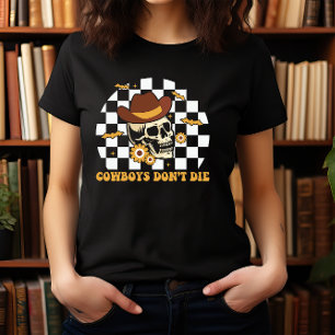 T-SHIRT HALLOWEEN COWBOY SKULL COWBOYS NE MEUTES PAS