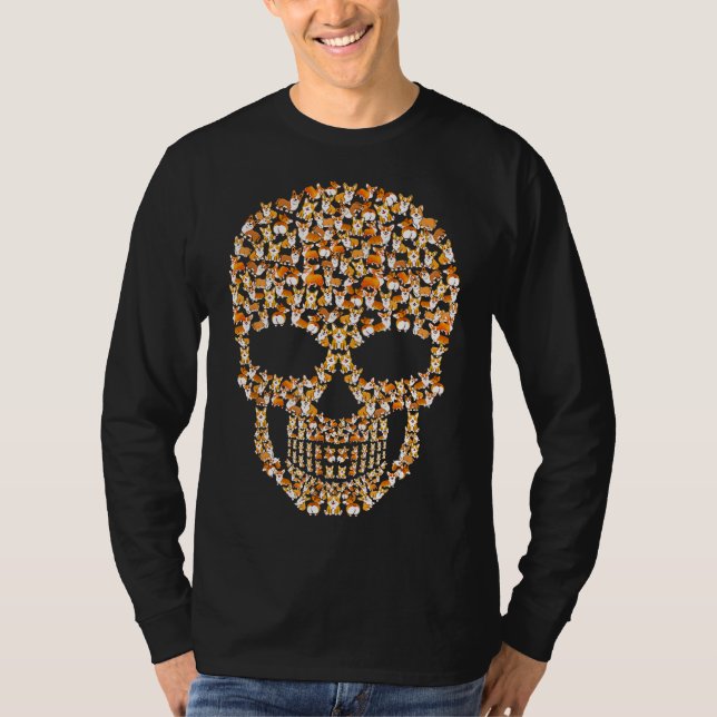 T-shirt Halloween crâne de Corgi (Devant)