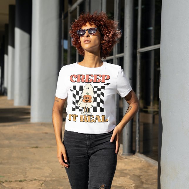 T-SHIRT HALLOWEEN CREEP IT REAL GHOST 👻 & CITROUILLE 🎃 (Créateur téléchargé)