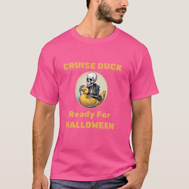 T-shirt Halloween Cruise Duck Skeleton Ready Find Hallowee (Devant)