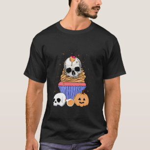 T-shirt Halloween Cupcake Crâne os Chef pâtisserie Bak