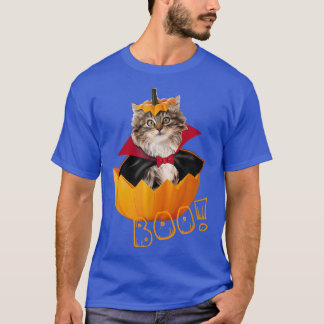 T-shirt Halloween Cute Dracula Cat Pumpkin 