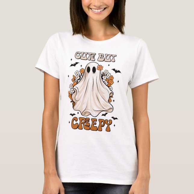 T-shirt Halloween Cute Retro Super Déplaisant Ghos (Devant)