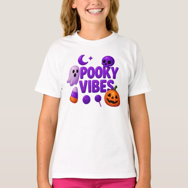 T-shirt Halloween Cute Vibes Éffrayantes Vêtements Unisex (Devant)