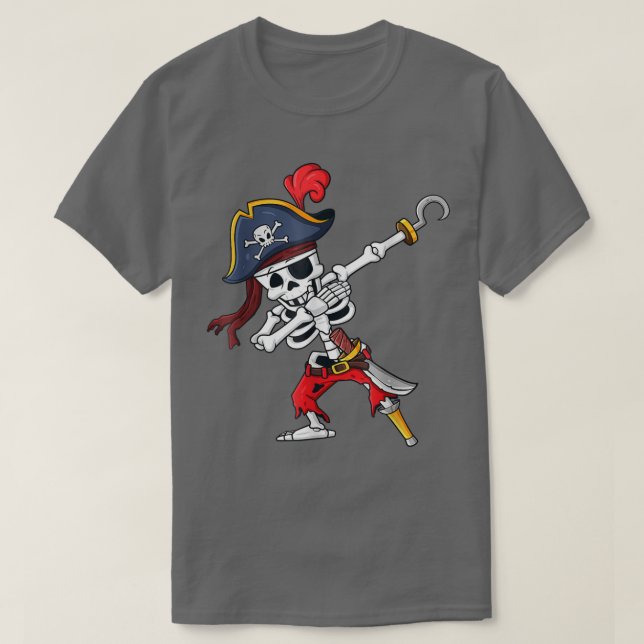 T-shirt Halloween Dabbing Pirate Skeleton Funny Dab Boys G (Design devant)
