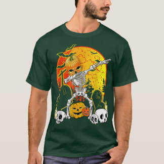 T-shirt Halloween Dabbing Skeleton Jack O' Lantern Boys Ki