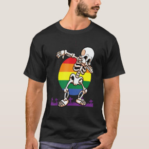 T-shirt Halloween Dabbing Skeleton Lgbt Gay pride Hallowee