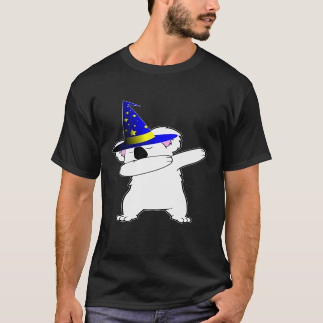 T-shirt Halloween Dabbing Wizard Koala Bear Magic Witch Ha (Devant)