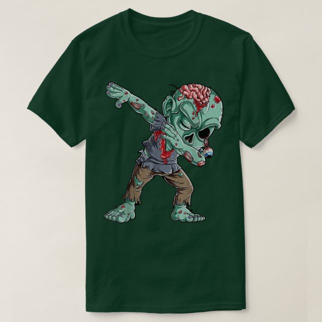 T-shirt Halloween Dabbing Zombie Cerveau Funny Garçons Dab (Design devant)