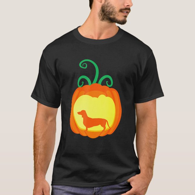 T-shirt Halloween Dachshund Chien Dachshund Halloween Lant (Devant)