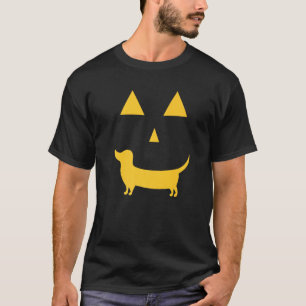 T-shirt Halloween Dachshund Citrouille face Cool Dachshund
