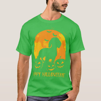 T-shirt Halloween Dachshund Jack-o'-lantern Dog Citrouille