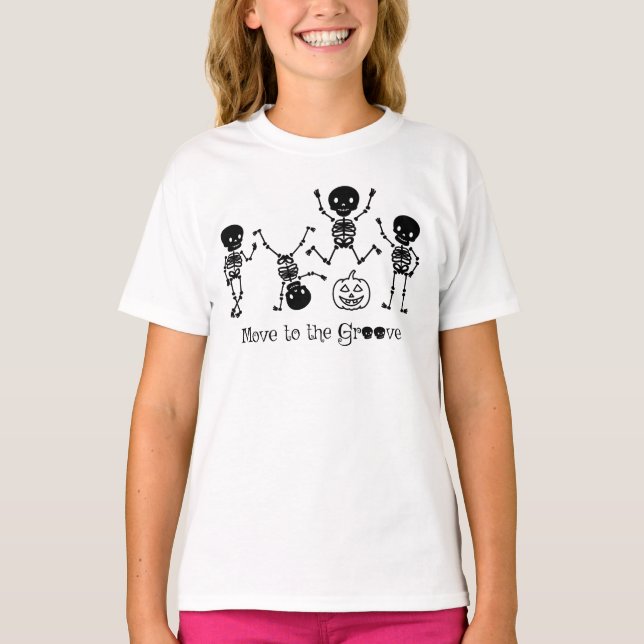 T-shirt Halloween Dancing Skeleton Se Déplace À Groove (Devant)