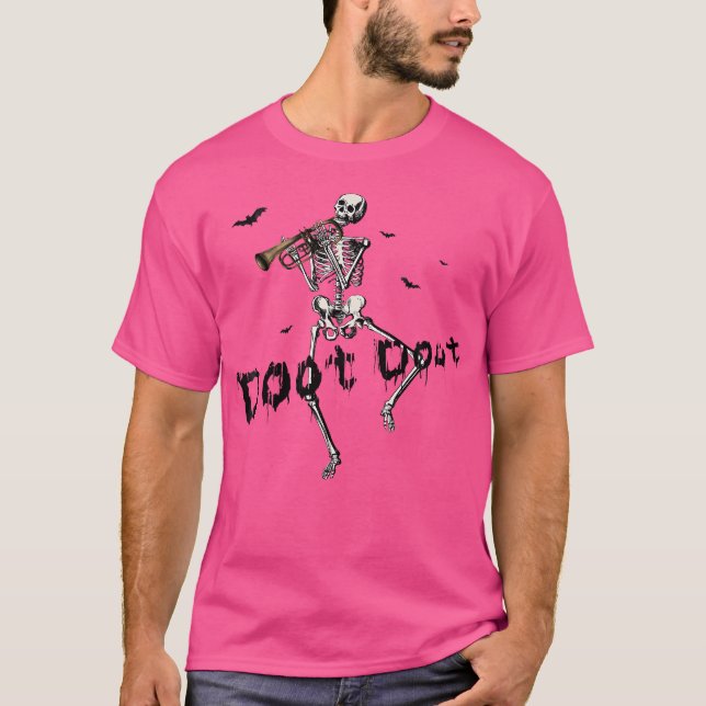 T-shirt Halloween Dancing Skeleton Trumpe (Devant)