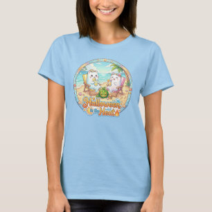 T-shirt Halloween dans la Chaleur – Chat Fantôme Mignon Ét