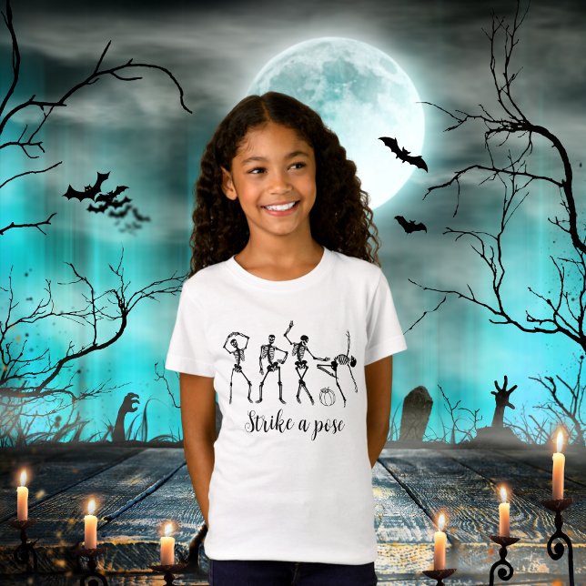 T-Shirt Halloween Danser Squelette Grève Un Pose Drôle (Créateur téléchargé)