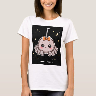 T-shirt Halloween d'araignée mignonne avec un nœud