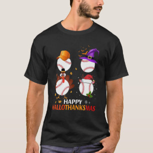 T-shirt Halloween De Baseball Et Joyeux Noël Happy Hallo