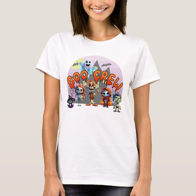 T-Shirt Halloween de Boo Crew - Cute Éffrayant Squ (Devant)