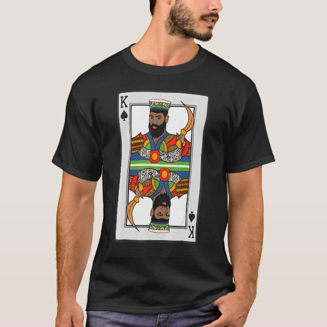 T-shirt Halloween de la carte afro-américaine du roi Spade (Devant)