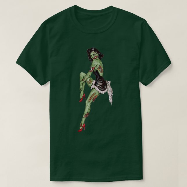 T-shirt Halloween de la fille Zombie Pin Up  (Design devant)