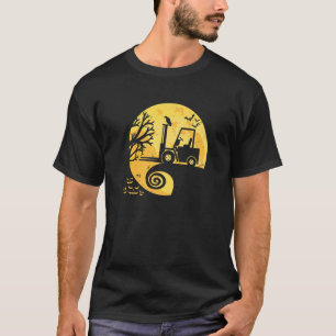 T-shirt Halloween de la lune et du chariot élévateur à fou