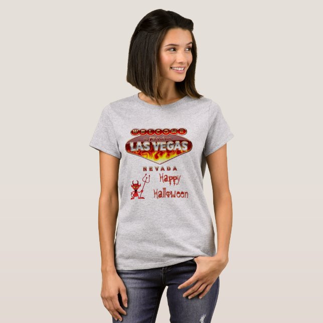 T-shirt Halloween de Las Vegas pimenté (Devant entier)