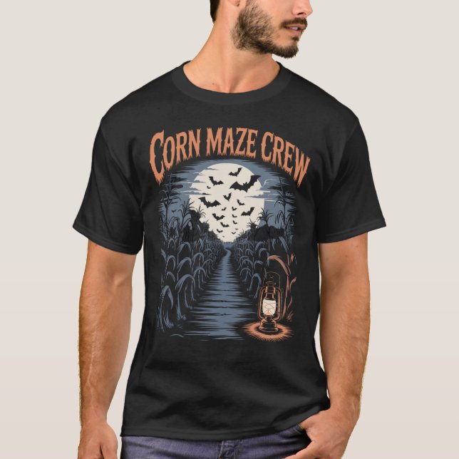 T-shirt Halloween de l'équipage du maïs Maze (Devant)