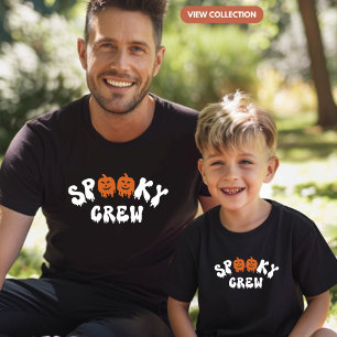 T-shirt Halloween de l'équipage éffrayant jumelé famille h