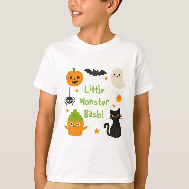 T-shirt Halloween de Little Monster Bash - Éffrayant - (Devant)