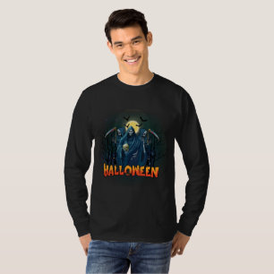 T-shirt Halloween de nuit squelette effrayant, Mon humeur