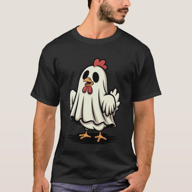 T-shirt Halloween de poulet fantôme drôle (Devant)