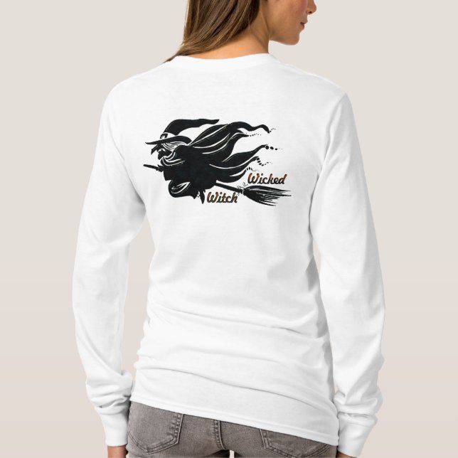 T-shirt Halloween de sorcière de chat noir (Dos)