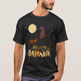 T-shirt Halloween de Terre-Neuve à la sortie de chien