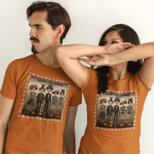 T-shirt Halloween déplaisant de la famille de squelettes