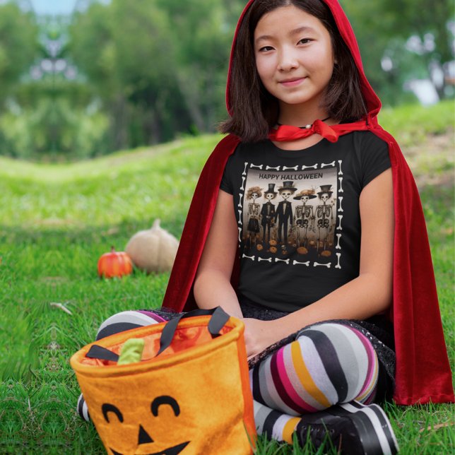 T-shirt Halloween déplaisant de la famille de squelettes (Créateur téléchargé)