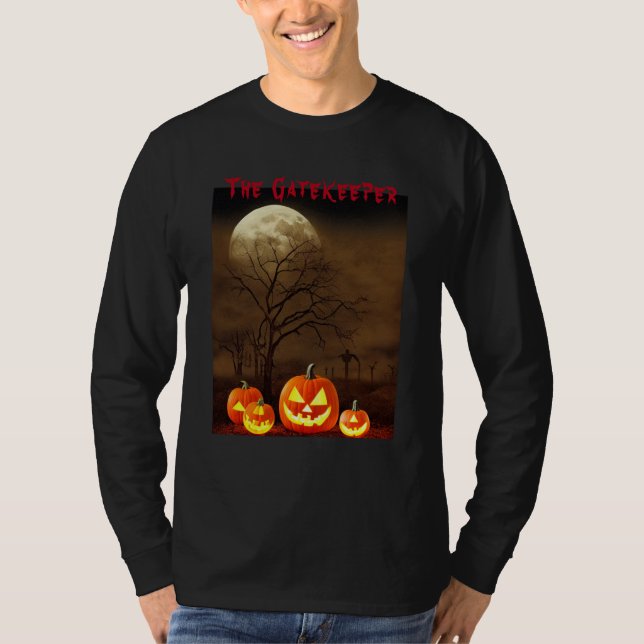 T-shirt Halloween Déplaisant Graveyard Citrouilles Gatekee (Devant)