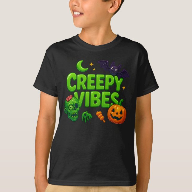 T-shirt Halloween Déplaisant Vibes Vêtements Unisex (Devant)