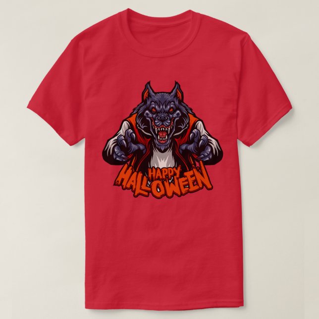 T-shirt Halloween déplaisant Werewolf (Design devant)